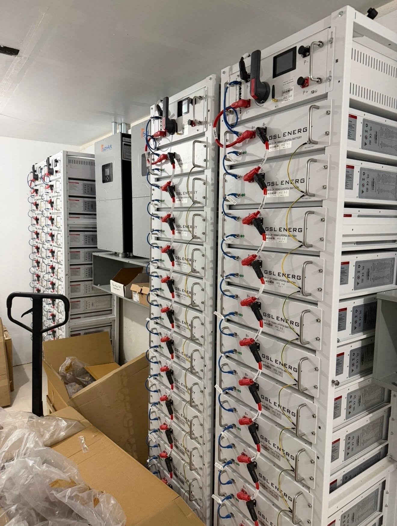 GSL Energy LiFePO4 battery racks at THE STACK
